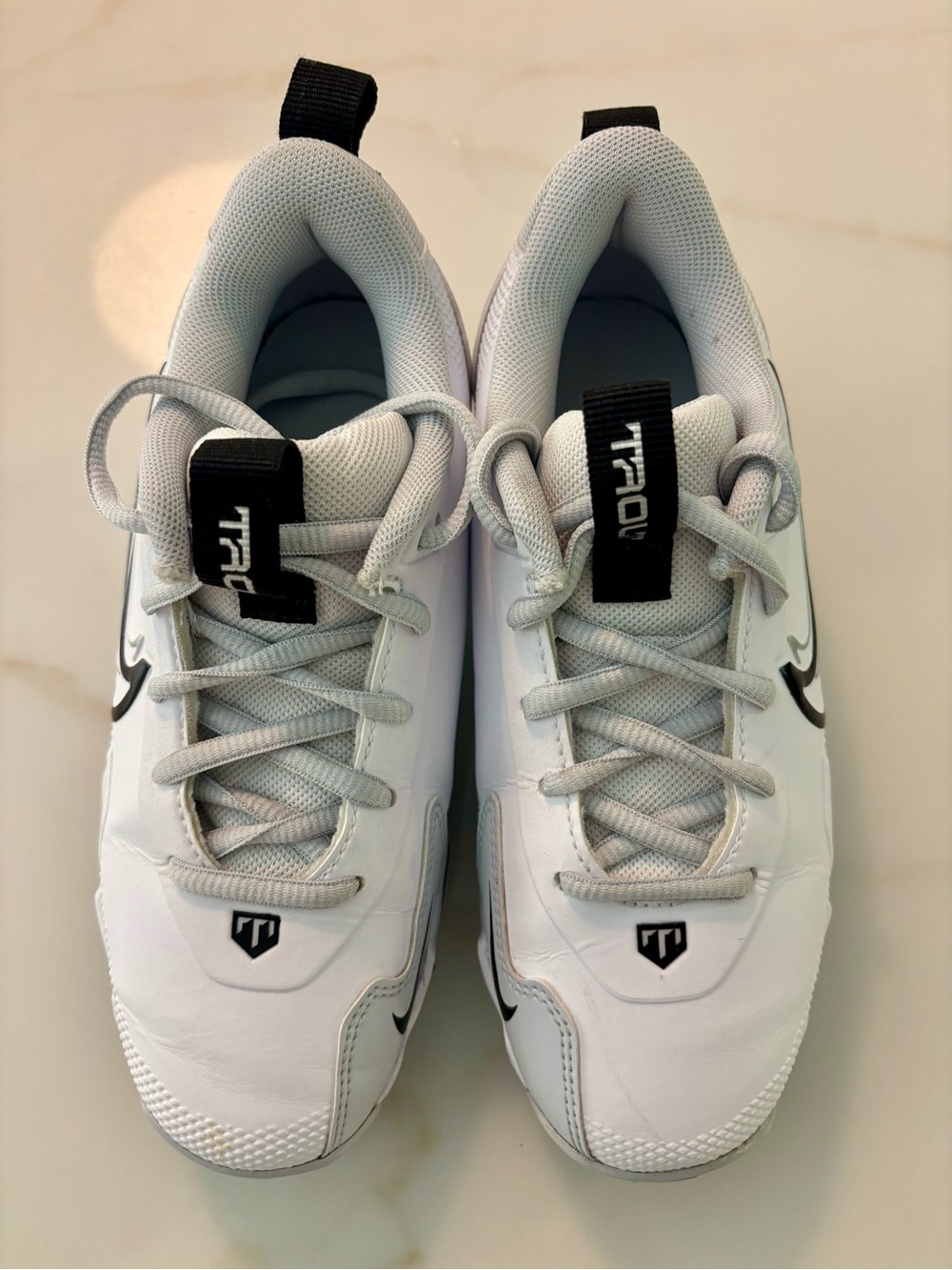 Youth White Athletic Cleats. Worn once! EUC.